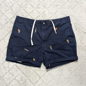 Polo Ralph Lauren Shorts Men's XXl Blue Embroidered Cotton Blend Twill Chino 6”